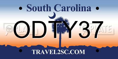 ODTY37 South Carolina License Plate