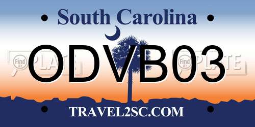 ODVB03 South Carolina License Plate