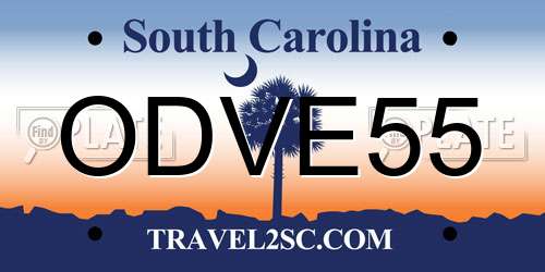 ODVE55 South Carolina License Plate