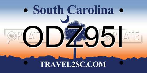 ODZ95I South Carolina License Plate