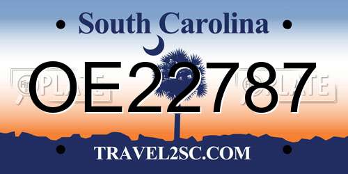 OE22787 South Carolina License Plate