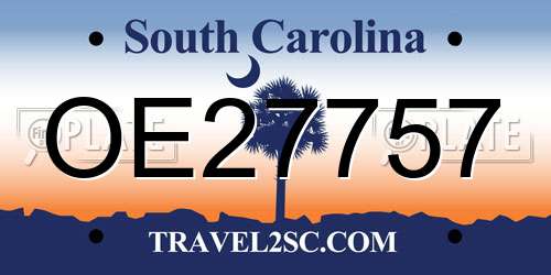 OE27757 South Carolina License Plate