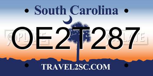 OE2T287 South Carolina License Plate
