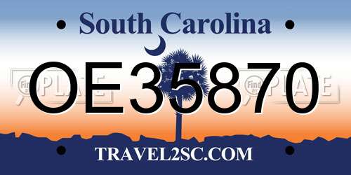 OE35870 South Carolina License Plate