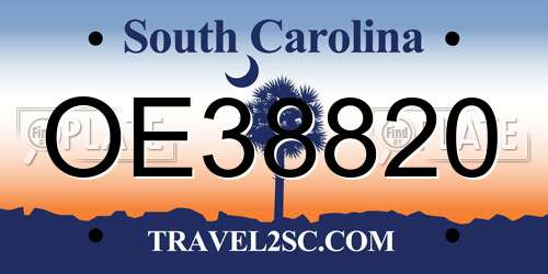 OE38820 South Carolina License Plate