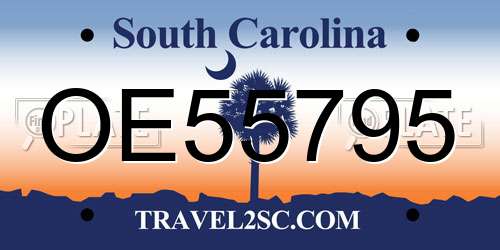 OE55795 South Carolina License Plate