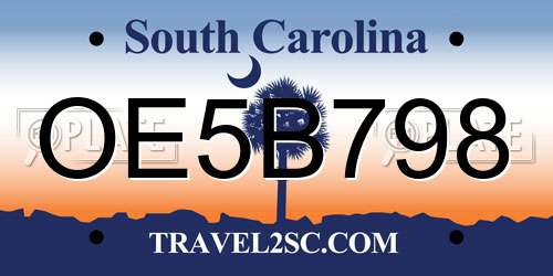OE5B798 South Carolina License Plate