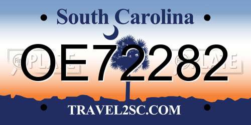OE72282 South Carolina License Plate