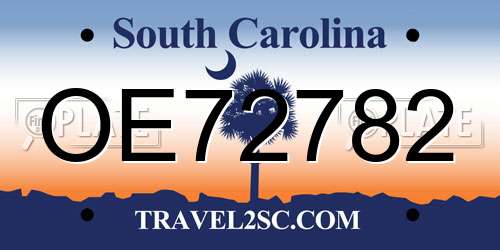 OE72782 South Carolina License Plate