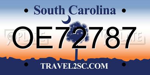 OE72787 South Carolina License Plate