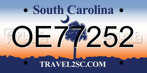 OE77252 South Carolina License Plate