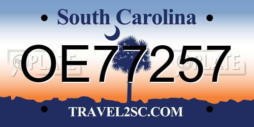 OE77257 South Carolina License Plate