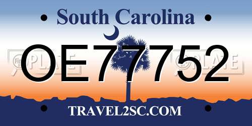 OE77752 South Carolina License Plate