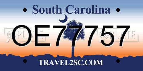 OE77757 South Carolina License Plate