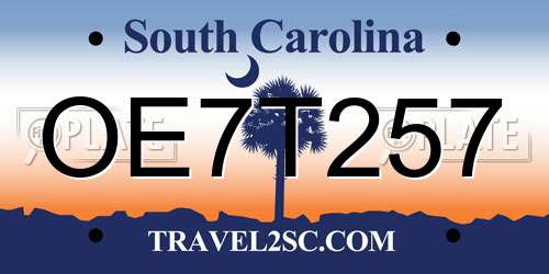 OE7T257 South Carolina License Plate