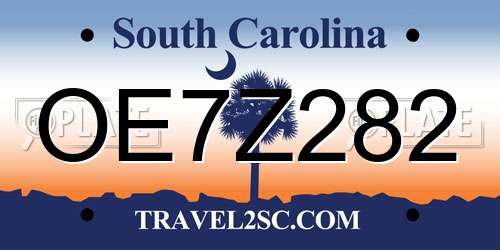 OE7Z282 South Carolina License Plate