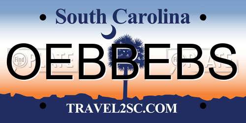 OEBBEBS South Carolina License Plate