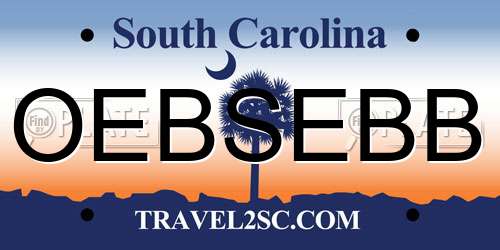 OEBSEBB South Carolina License Plate