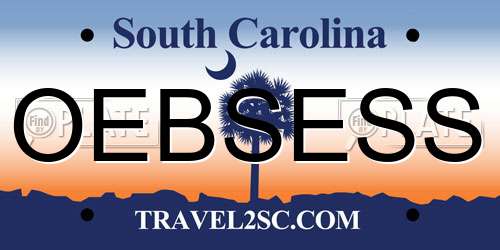 OEBSESS South Carolina License Plate