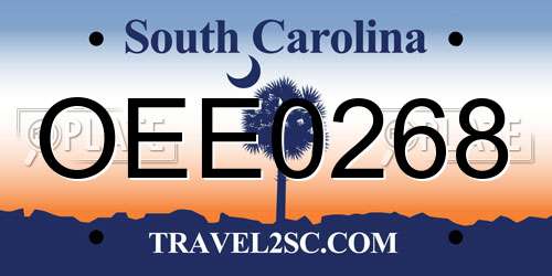 OEE0268 South Carolina License Plate