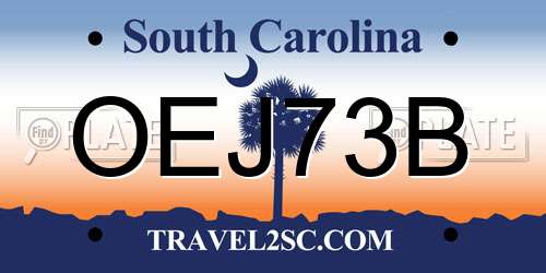 OEJ73B South Carolina License Plate