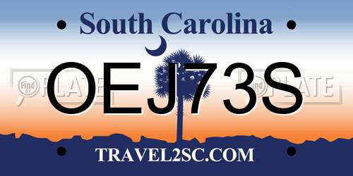 OEJ73S South Carolina License Plate