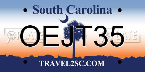 OEJT35 South Carolina License Plate