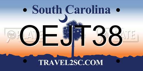 OEJT38 South Carolina License Plate