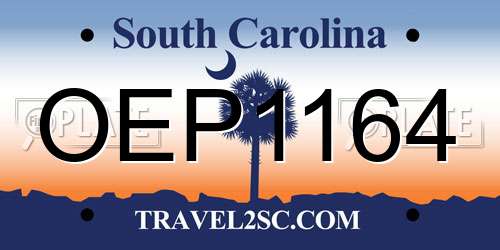 OEP1164 South Carolina License Plate