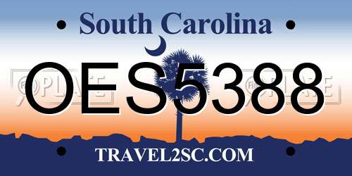 OES5388 South Carolina License Plate