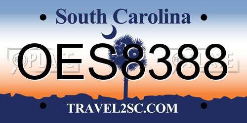OES8388 South Carolina License Plate