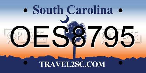 OES8795 South Carolina License Plate