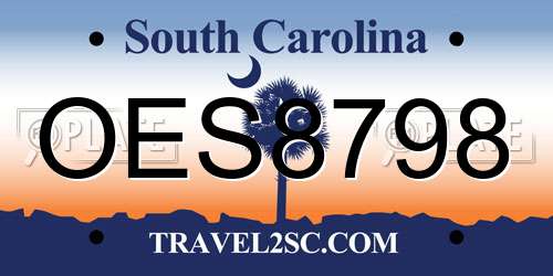 OES8798 South Carolina License Plate