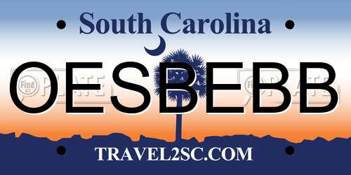OESBEBB South Carolina License Plate