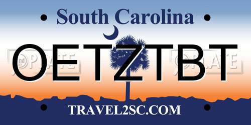 OETZTBT South Carolina License Plate
