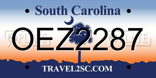 OEZ2287 South Carolina License Plate