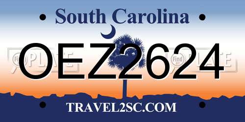 OEZ2624 South Carolina License Plate