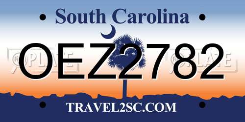 OEZ2782 South Carolina License Plate