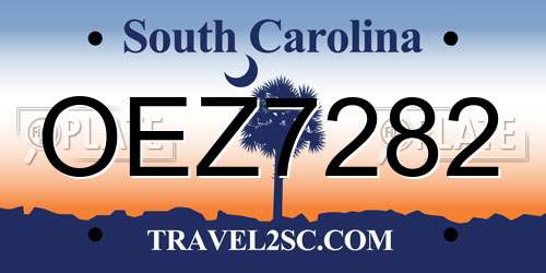 OEZ7282 South Carolina License Plate