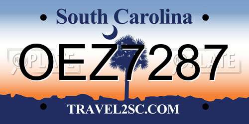 OEZ7287 South Carolina License Plate