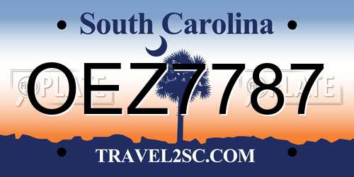 OEZ7787 South Carolina License Plate