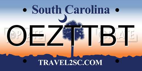 OEZTTBT South Carolina License Plate