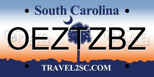 OEZTZBZ South Carolina License Plate