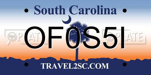 OF0S5I South Carolina License Plate