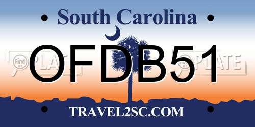 OFDB51 South Carolina License Plate