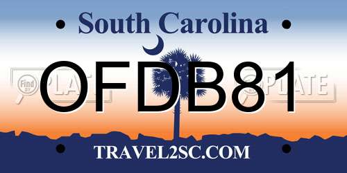 OFDB81 South Carolina License Plate
