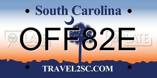 OFF82E South Carolina License Plate