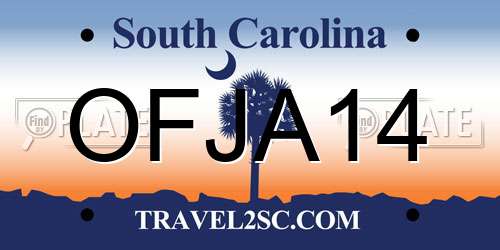 OFJA14 South Carolina License Plate