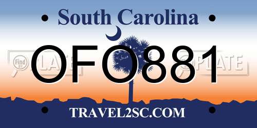 OFO881 South Carolina License Plate