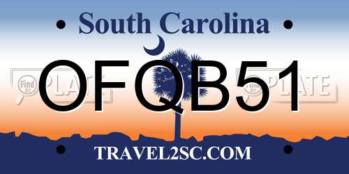 OFQB51 South Carolina License Plate